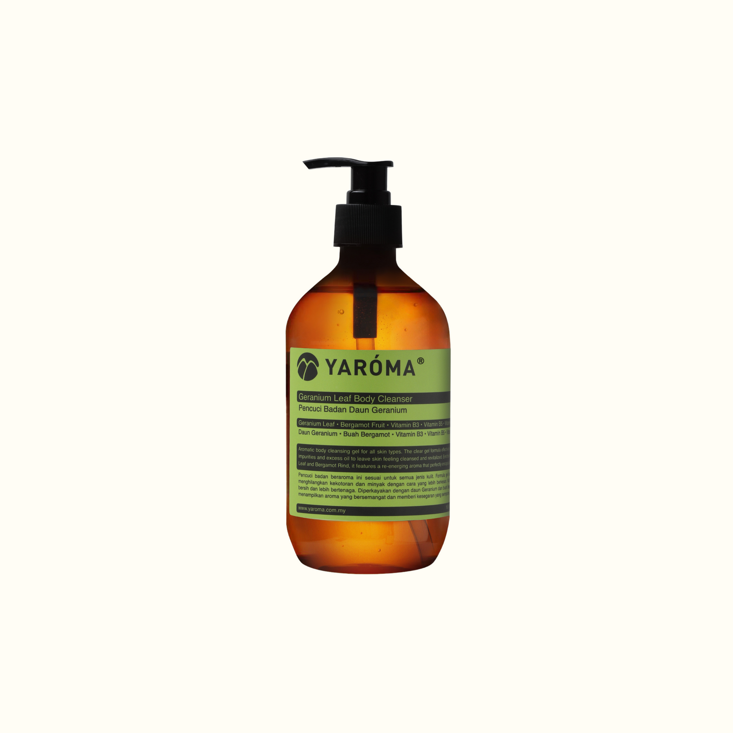 YAROMA Geranium Leaf & Bergamot Fruit Essential Oil Body Cleanser (500ML) SINGAPORE