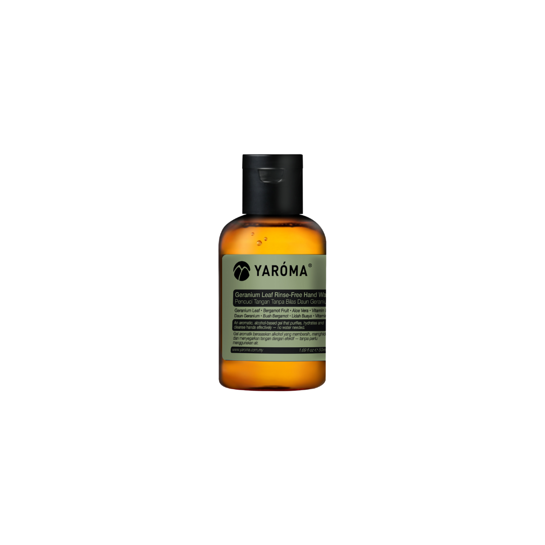 YAROMA Geranium Leaf Essential Oil Rinse-Free Hand Wash Sanitizer Antibacterial (50ML) SINGAPORE