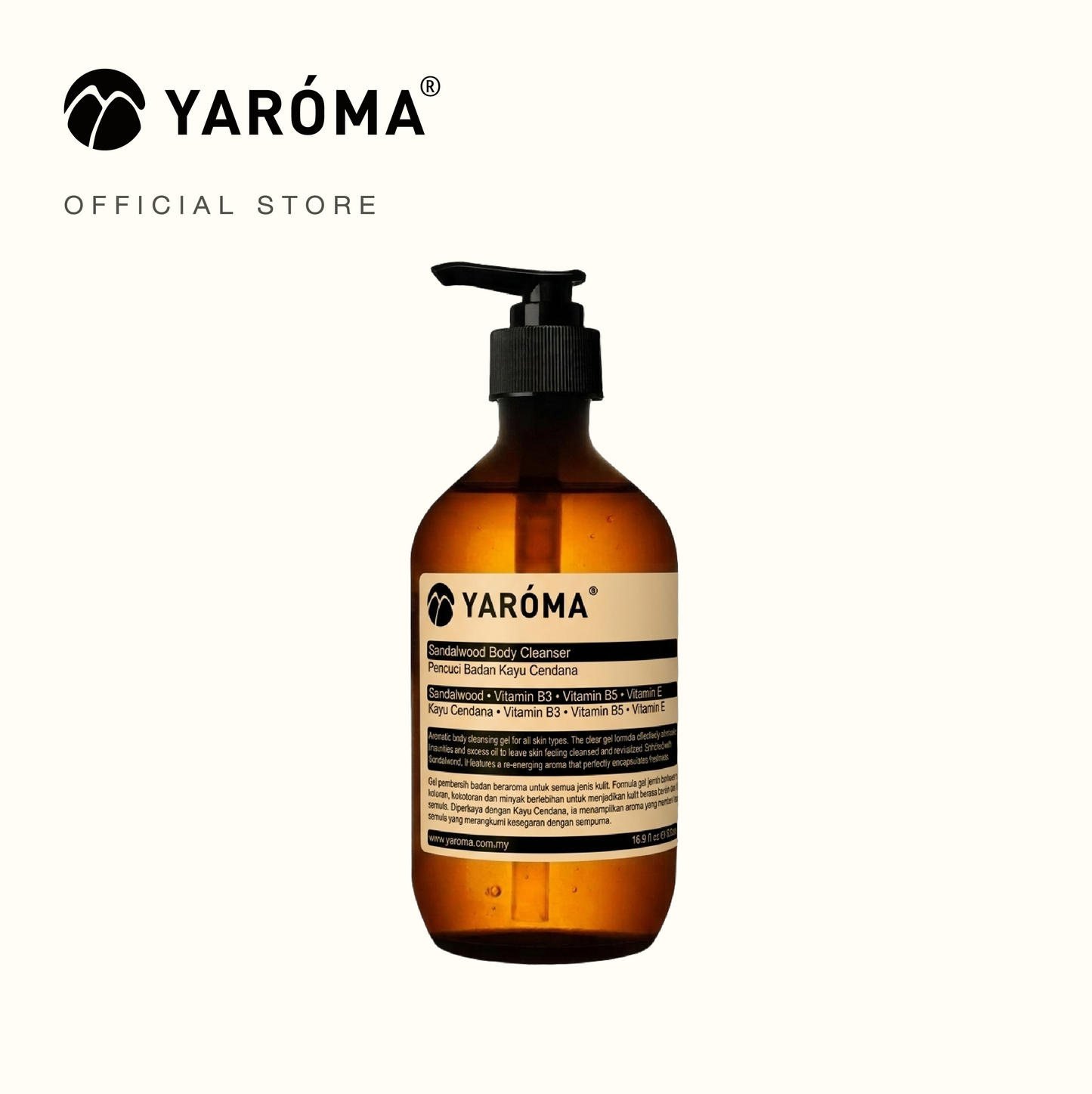 YAROMA Sandalwood Nourishing Body Cleanser | Niacinamide & Vitamin E
