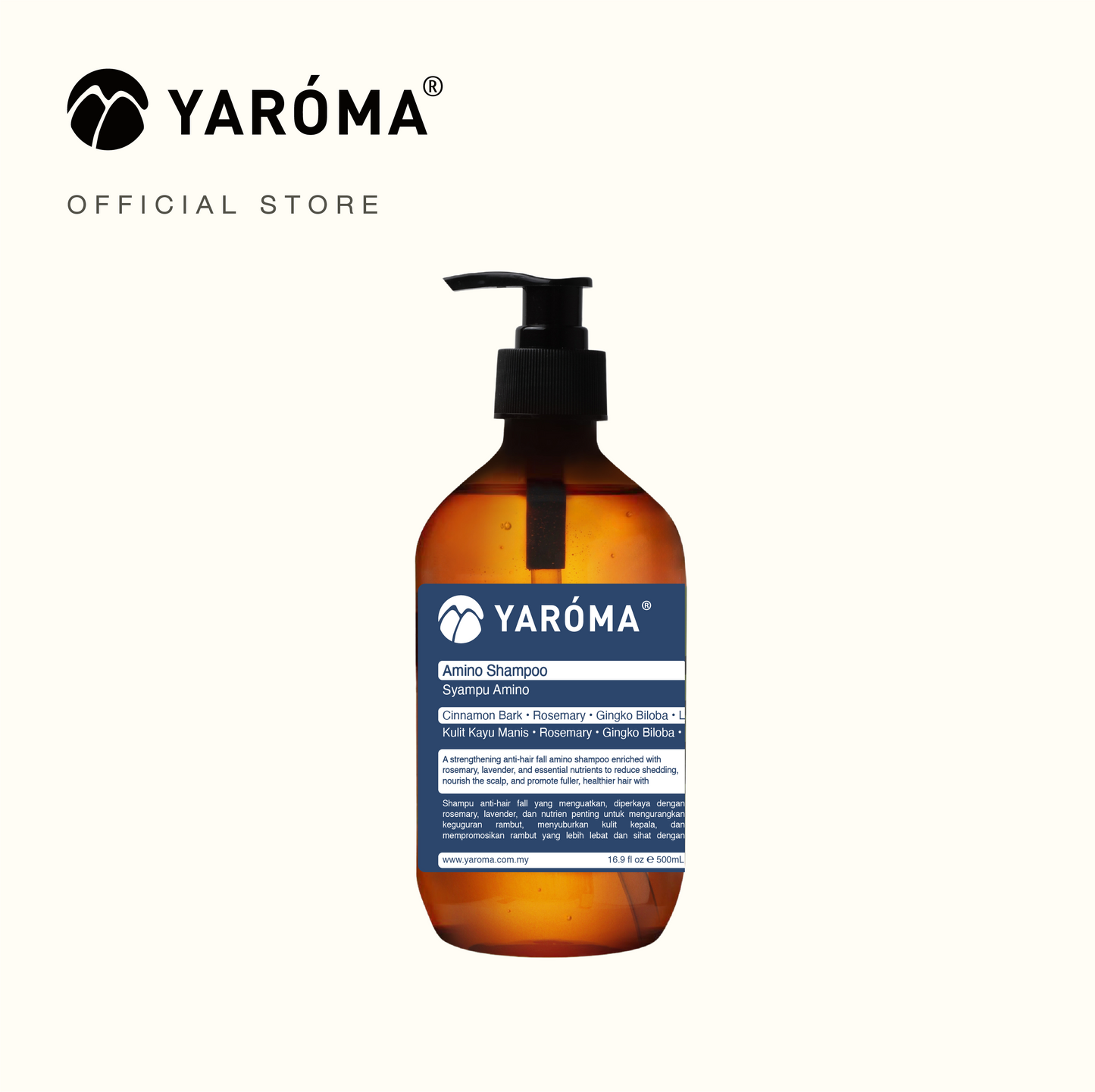 yaroma amino shampoo 500ml bottle front view